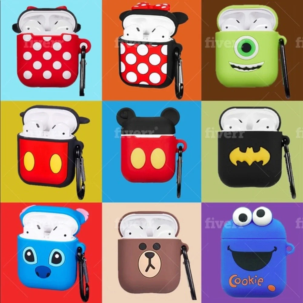 (CHOOSE 2) for $18 Cartoon Apple AirPods Cases
